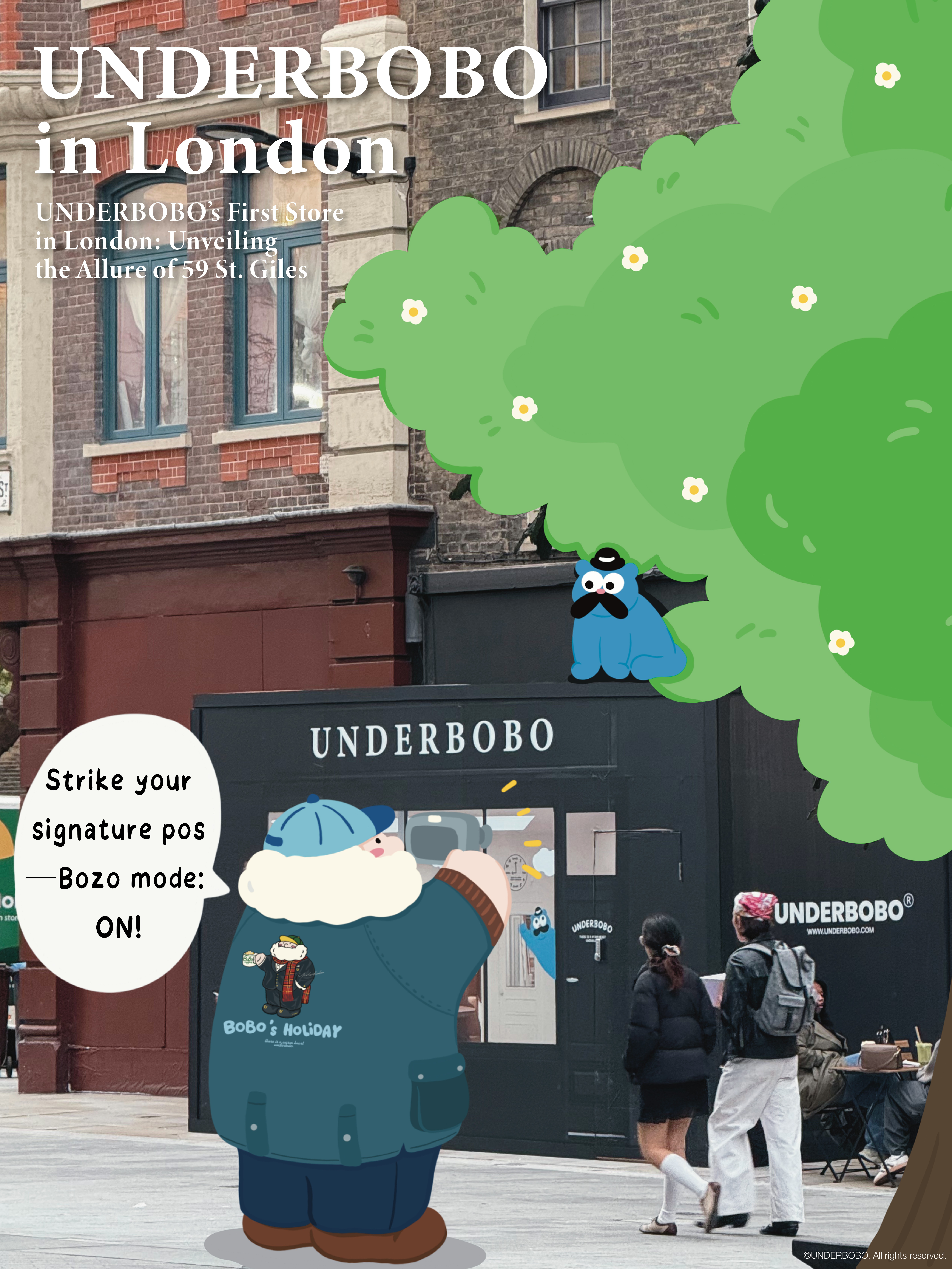 UNDERBOBO London store hoarding installation image 1